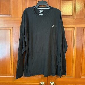 Champion black long sleeve tee shirt.  Size XXL. Cotton.